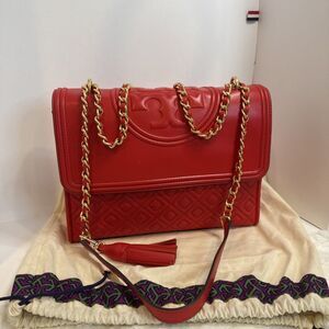 Tory Burch Fleming 43833 Convertable Shoulder Bag Brilliant Red NWT